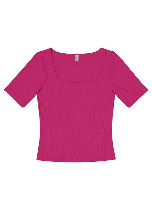 Vista 2 Blusa em Ribana Canelada Rosa Rovitex Rovitex