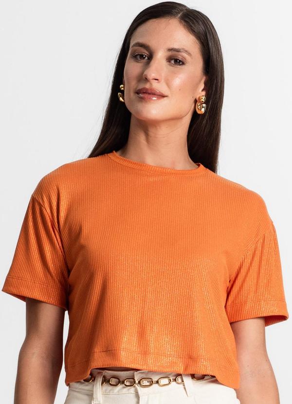 Blusa em Ribana Canelada Laranja