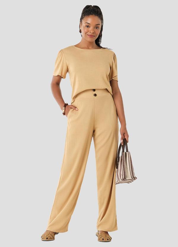 Blusa em Tecido Plano Viscose Amarelo