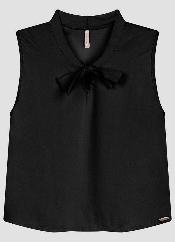 Blusa em Tecido Plano Viscose Twill Preto