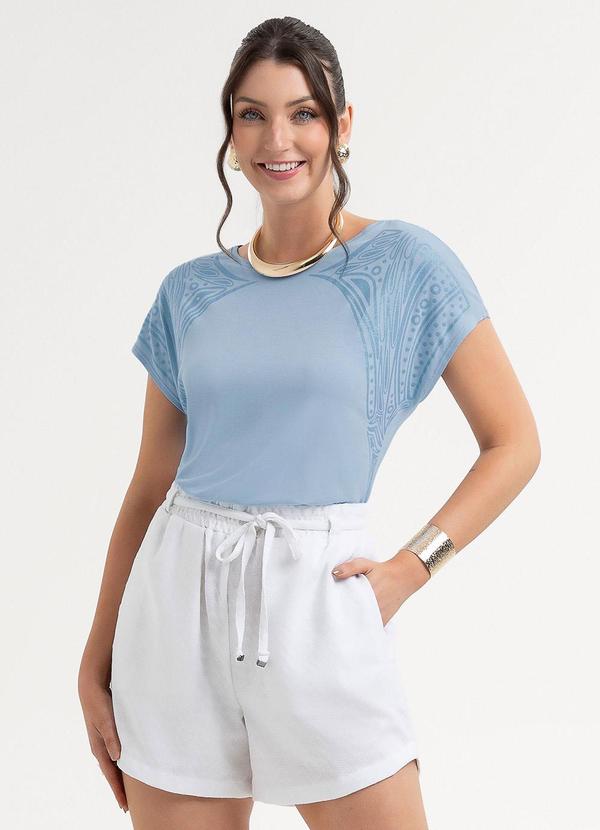 Vista 2 Blusa em Viscose Azul Colcci Colcci