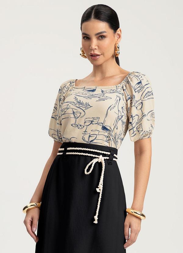Blusa em Viscose Bege