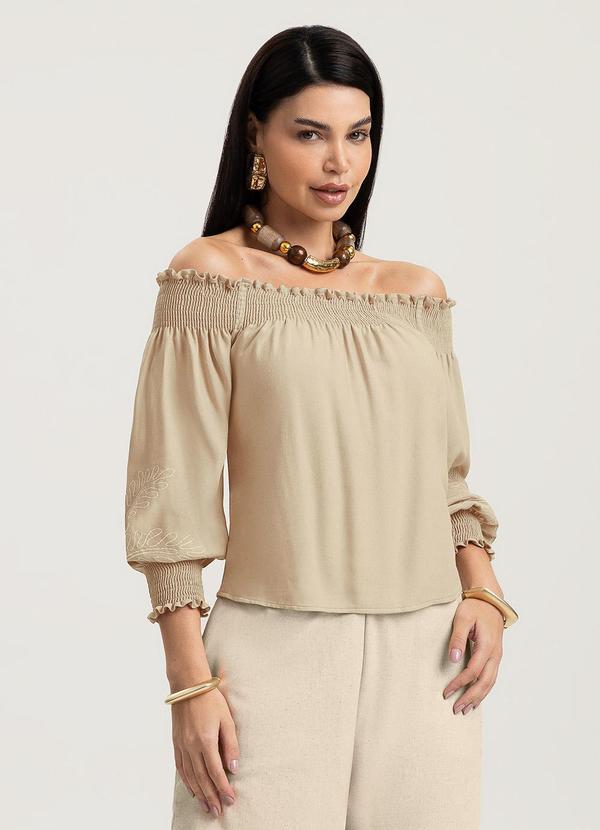 Blusa em Viscose Bege