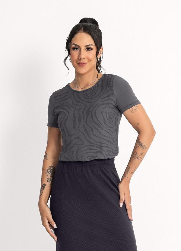 Blusa em Viscose Cinza Escuro