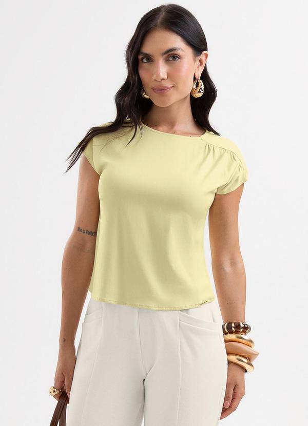 Blusa em Viscose com Elastano Amarelo