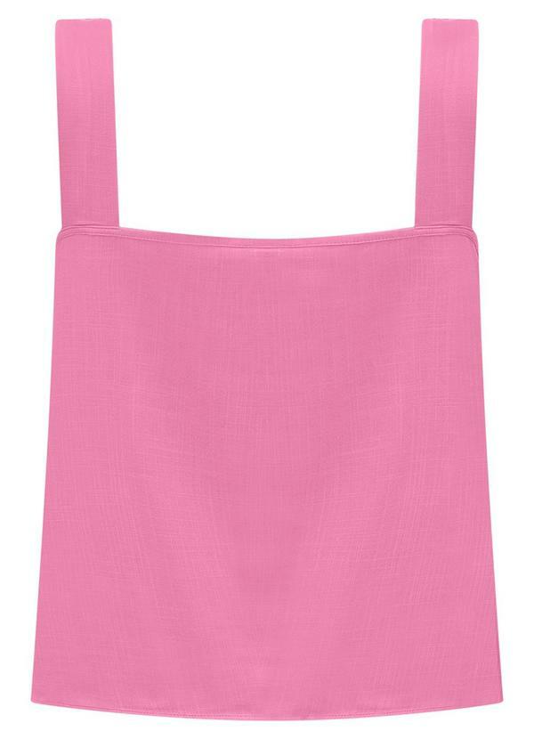 Vista 2 Blusa em Viscose com Torção no Decote Rosa Lunender Lunender