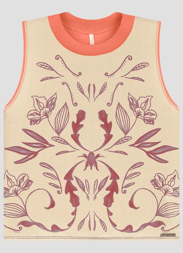 Blusa em Viscose e Tecido Plano Resort Laranja