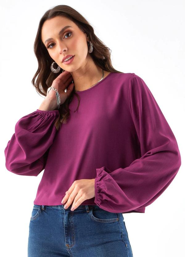 Vista 2 Blusa em Viscose Roxo Colcci Colcci