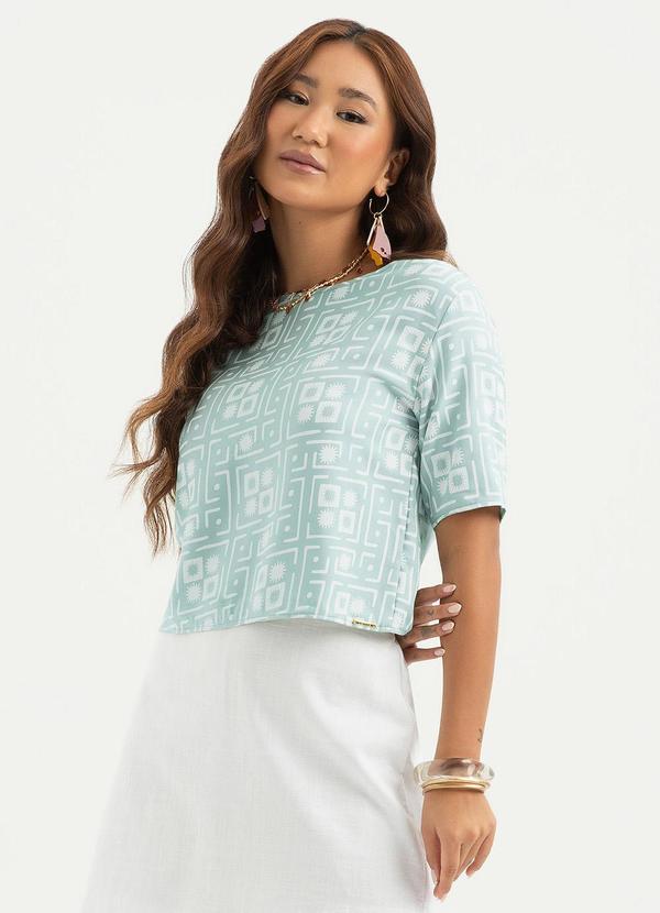 Vista 2 Blusa em Viscose Verde Claro Cativa Cativa