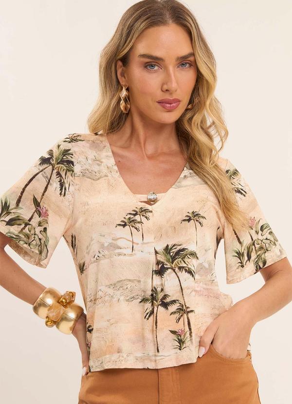 Vista 2 Blusa Estampada Boho Estampado Doce Trama Doce Trama