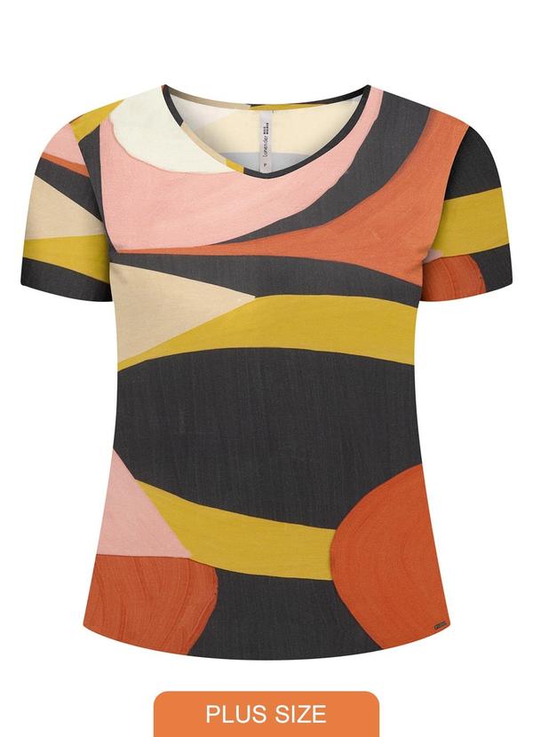 Blusa Estampada D Plus Size Laranja