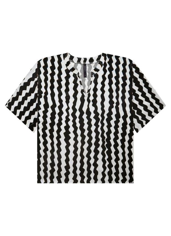 Vista 2 Blusa Estampada em Viscose Preto Lunender Lunender