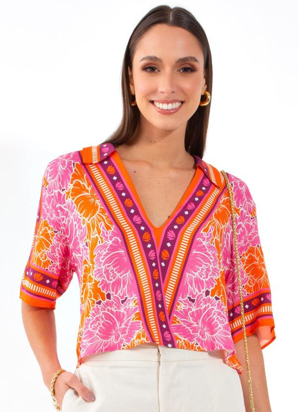 Blusa Estampada Rosa