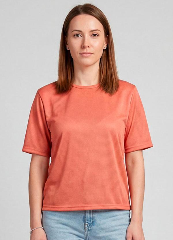 Blusa Feminina 100% Poliéster Básica Laranja