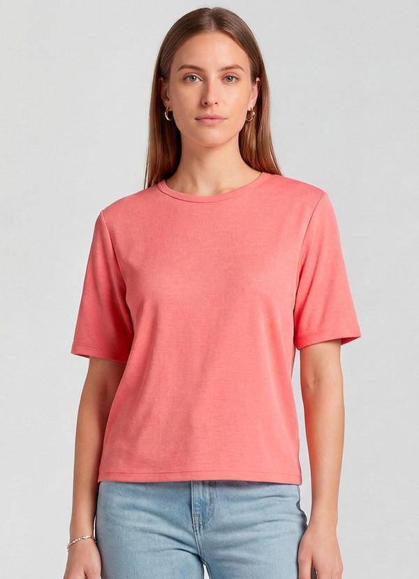 Blusa Feminina 100% Poliéster Básica Rosa