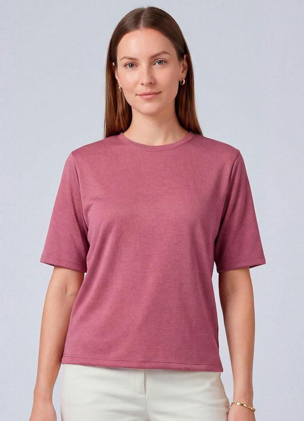Blusa Feminina 100% Poliéster Básica Rosa