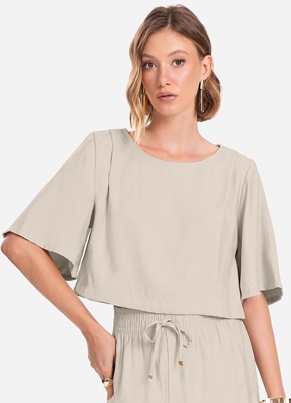 Blusa Feminina Alfaiataria Bege