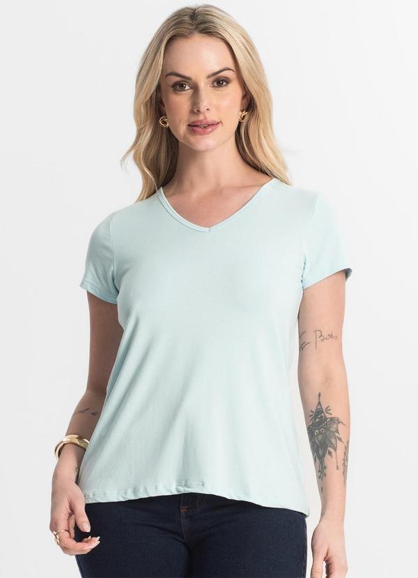 Vista 2 Blusa Feminina Básica Azul Select Select