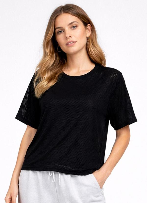 Blusa Feminina Básica com Tecido Liso Preto