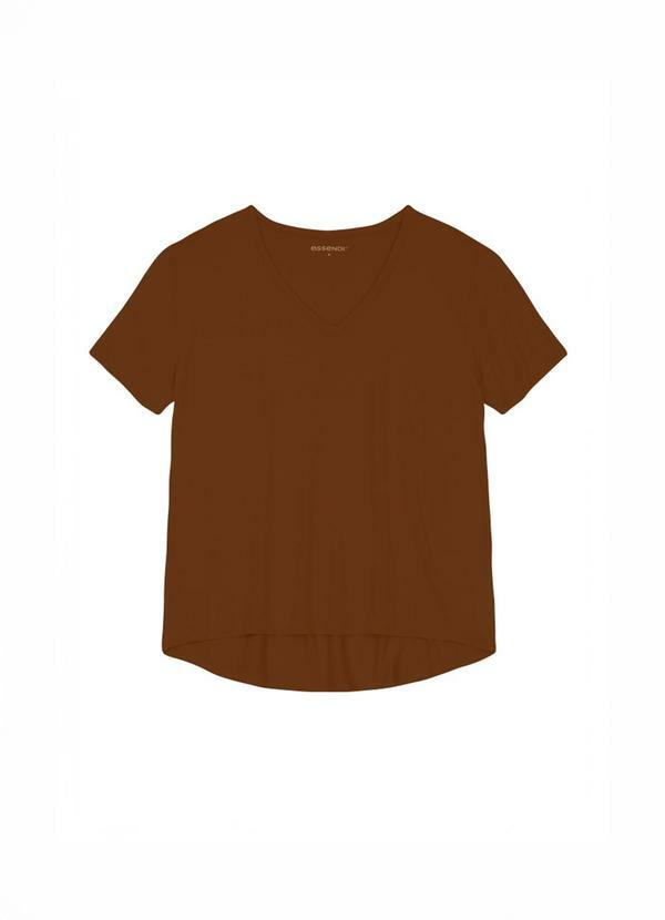 Blusa Feminina Básica em Malha Marrom
