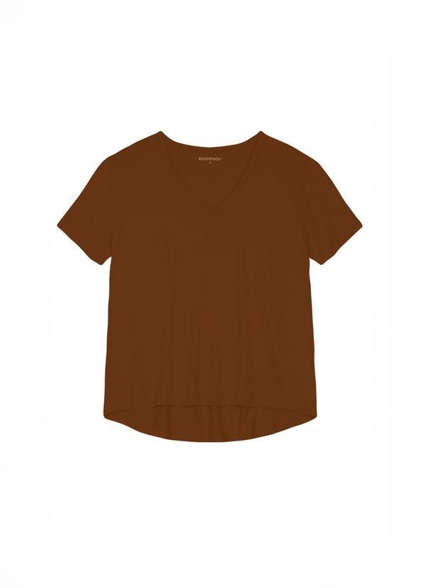 Blusa Feminina Básica em Malha Marrom