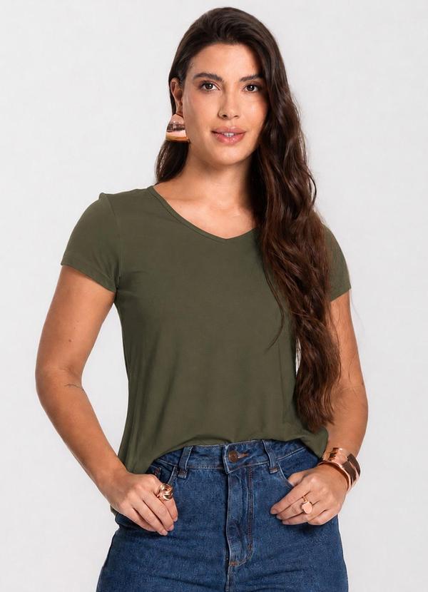 Blusa Feminina Básica em Viscotorcion Verde