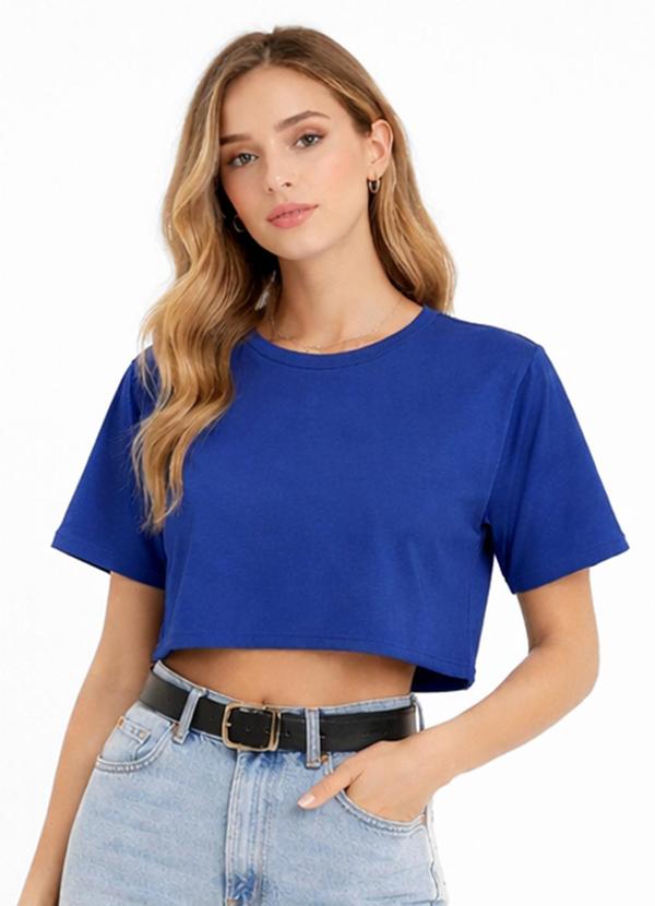 Blusa Feminina Básica Malha Suplex Azul
