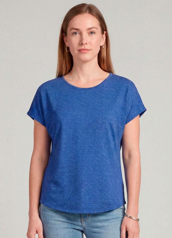 Blusa Feminina Básica Manga Curta Azul
