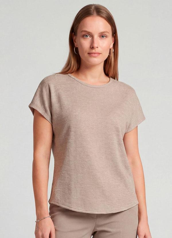Blusa Feminina Básica Manga Curta Marrom