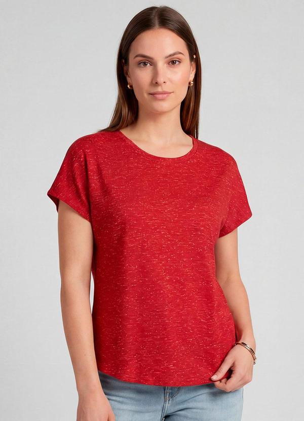 Blusa Feminina Básica Manga Curta Vermelho