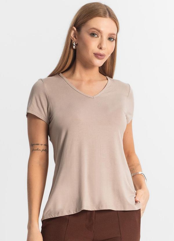 Vista 2 Blusa Feminina Básica Marrom Select Select
