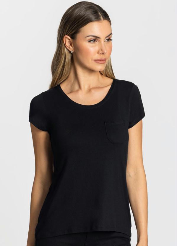 Vista 2 Blusa Feminina Básica Preto Rovitex Rovitex