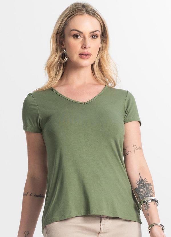 Vista 2 Blusa Feminina Básica Verde Select Select