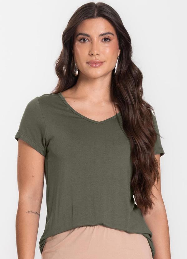 Vista 2 Blusa Feminina Básica Verde Select Select