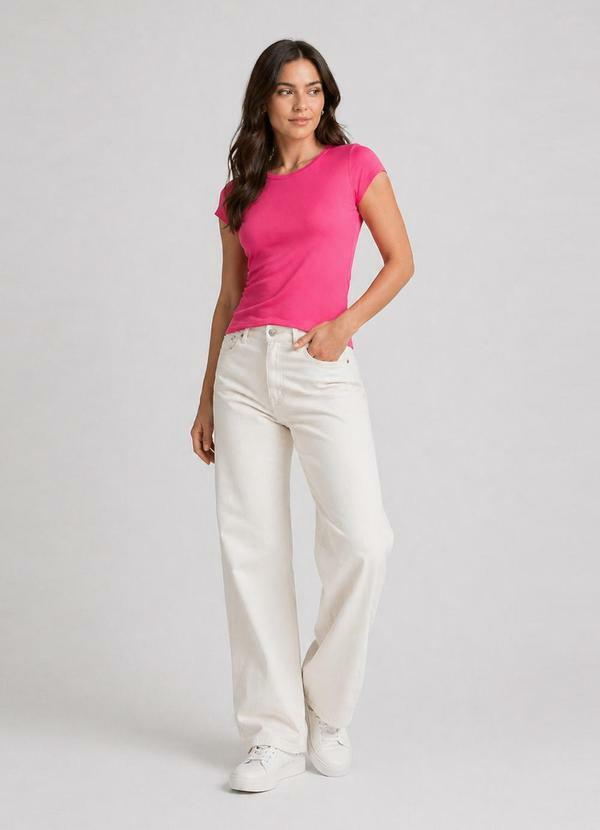 Blusa Feminina Básica Visco Tricot Rosa