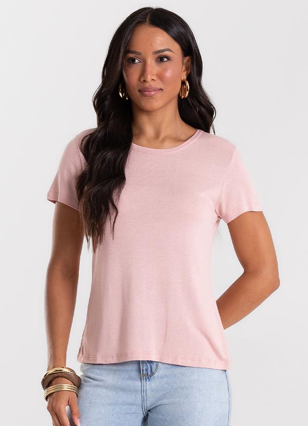 Blusa Feminina Básica Visco Tricot Rosa