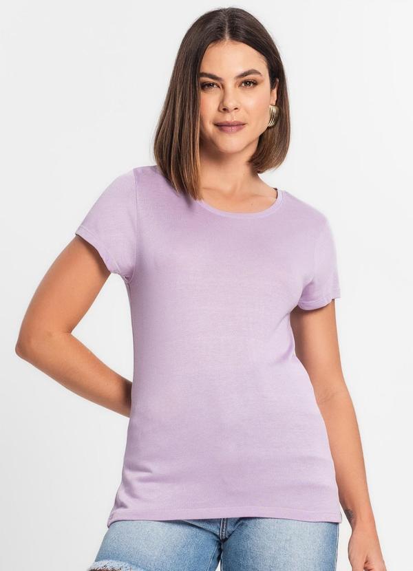 Blusa Feminina Básica Visco Tricot Roxo