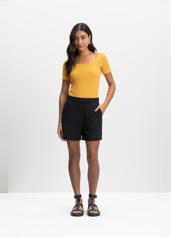 Blusa Feminina Canelada Amarelo