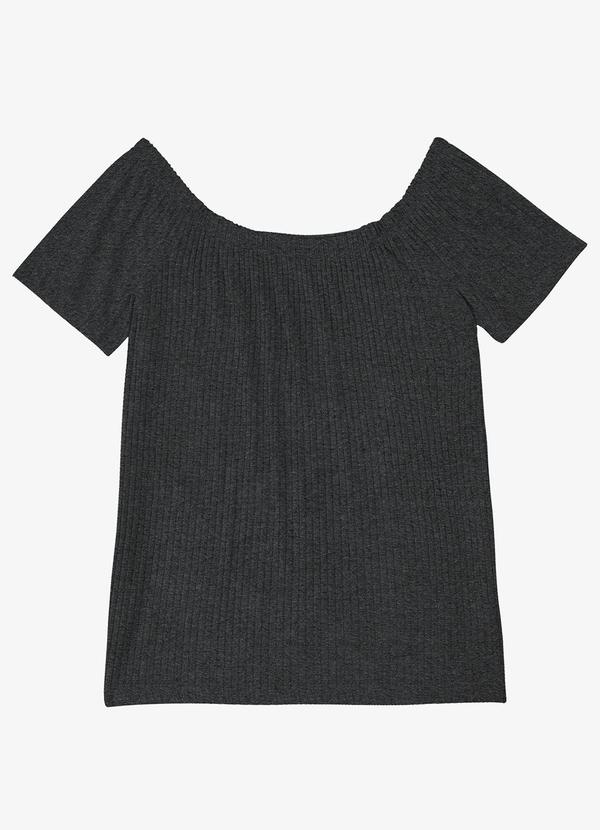 Vista 2 Blusa Feminina Canelada Cinza INFINITA COR INFINITA COR