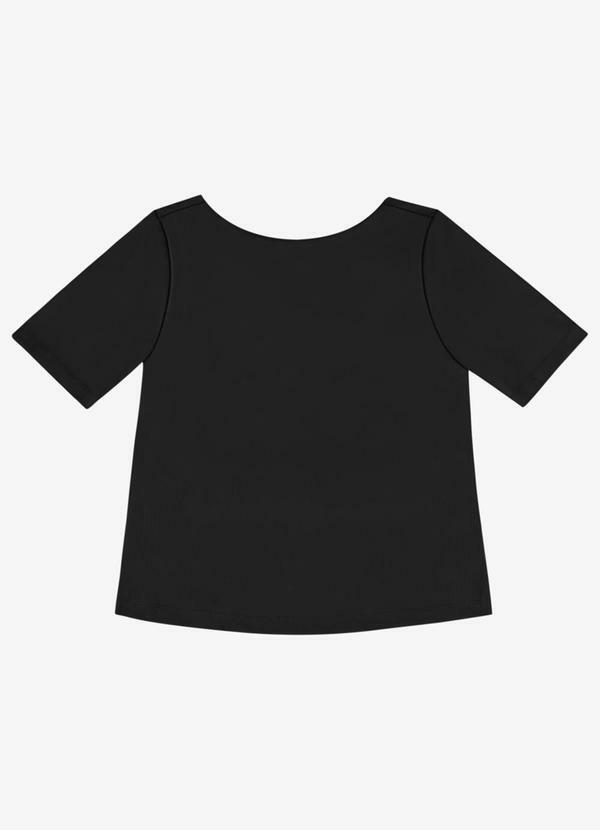 Blusa Feminina Canelada de Poliamida Preto