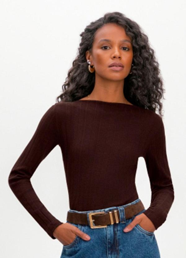Blusa Feminina Canelada Marrom