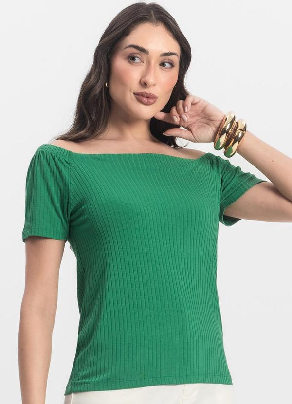 Vista 2 Blusa Feminina Canelada Verde INFINITA COR INFINITA COR
