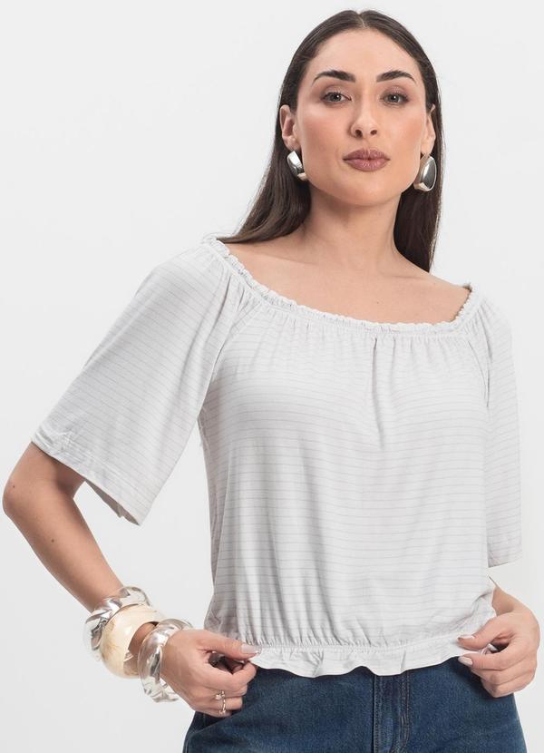Vista 2 Blusa Feminina Ciganinha Branco INFINITA COR INFINITA COR