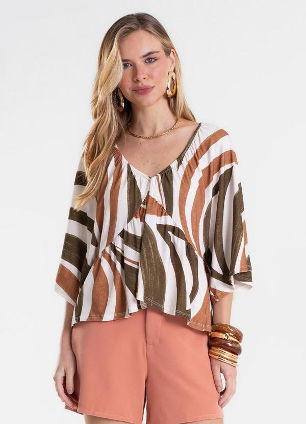 Blusa Feminina com Abertura nas Costas Marrom