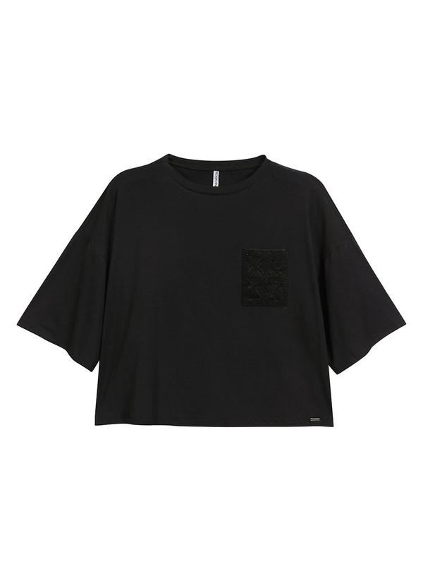 Vista 2 Blusa Feminina com Bordado Preto Marialícia Marialícia