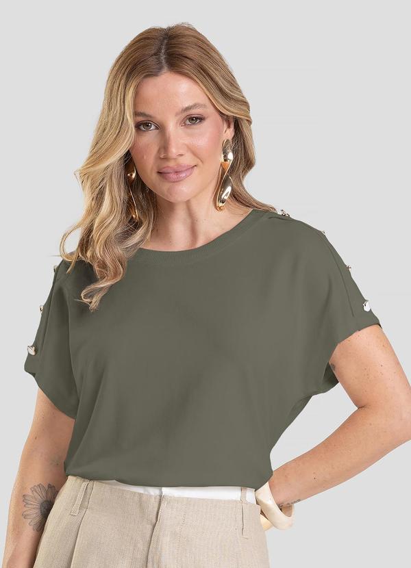 Blusa Feminina com Botões Verde