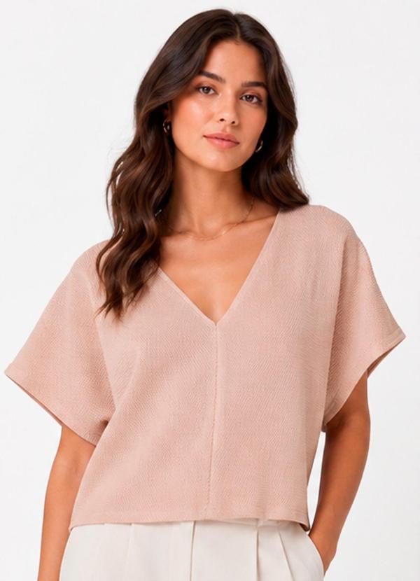 Blusa Feminina com Decote em V Marrom