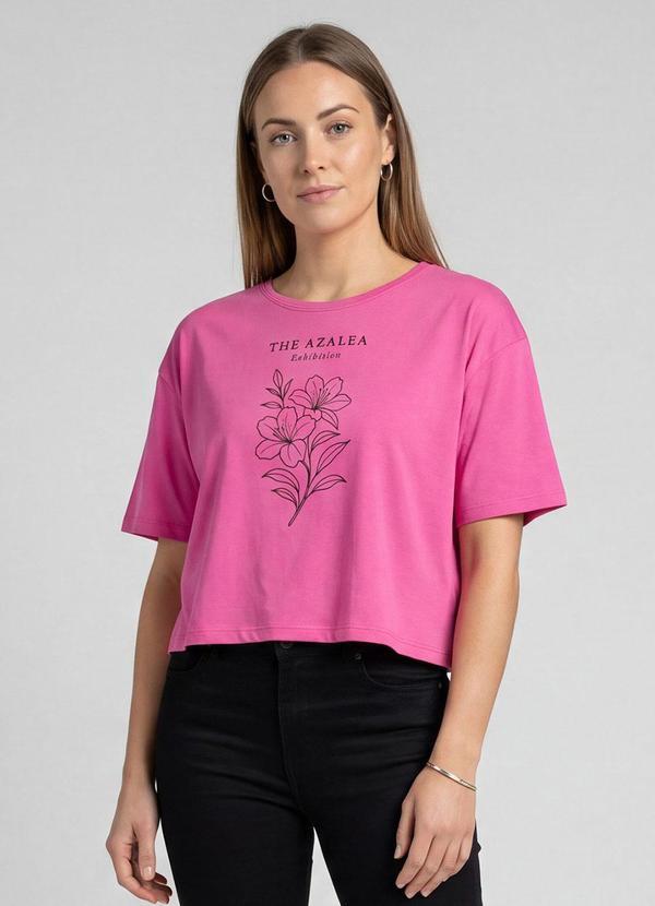 Blusa Feminina com Estampa Localizada Rosa