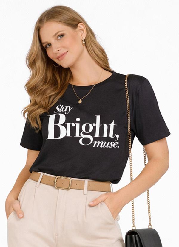 Blusa Feminina com Estampa Preto