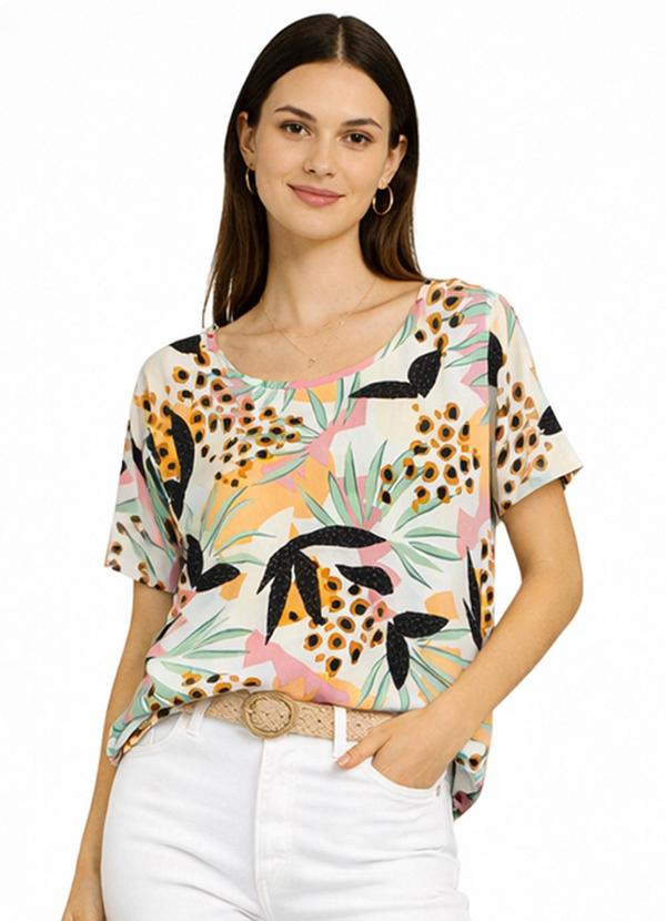 Blusa Feminina com Estampa Rotativa Branco